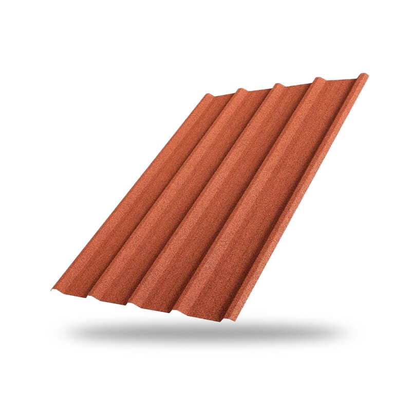 หลังคาเหล็กเคลือบเซรามิก 5 สันลอน 760 สี Salmon Brown KINROOF