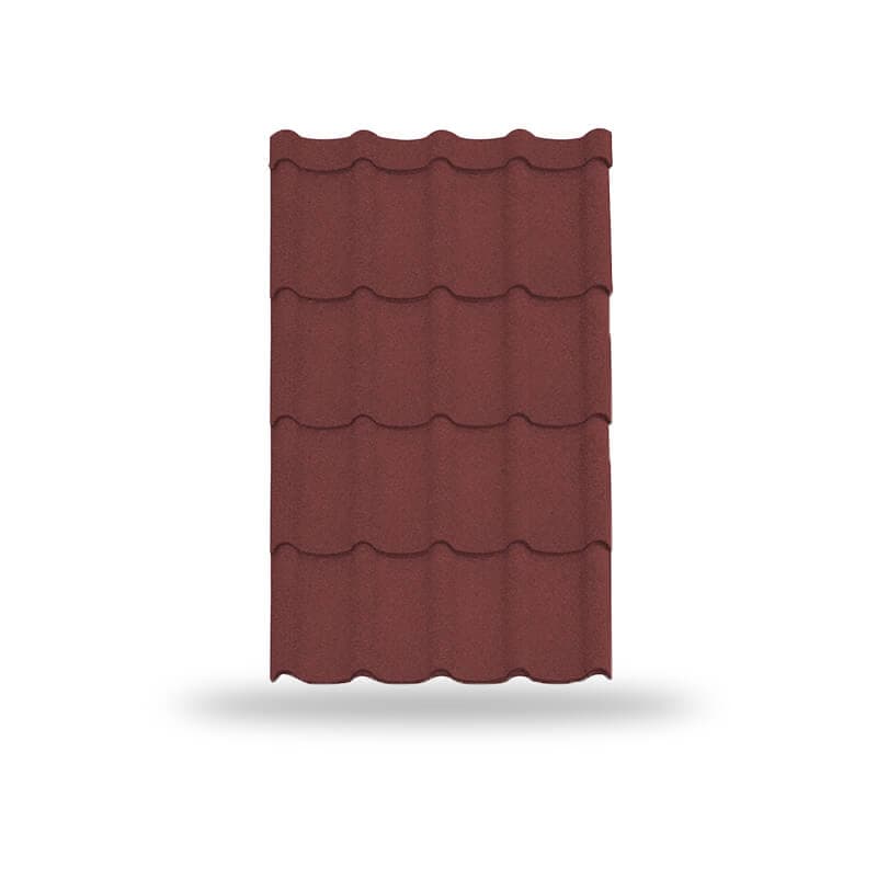 หลังคาเหล็กเคลือบเซรามิก ลอนสเปน 760 สี Cherry Red KINROOF