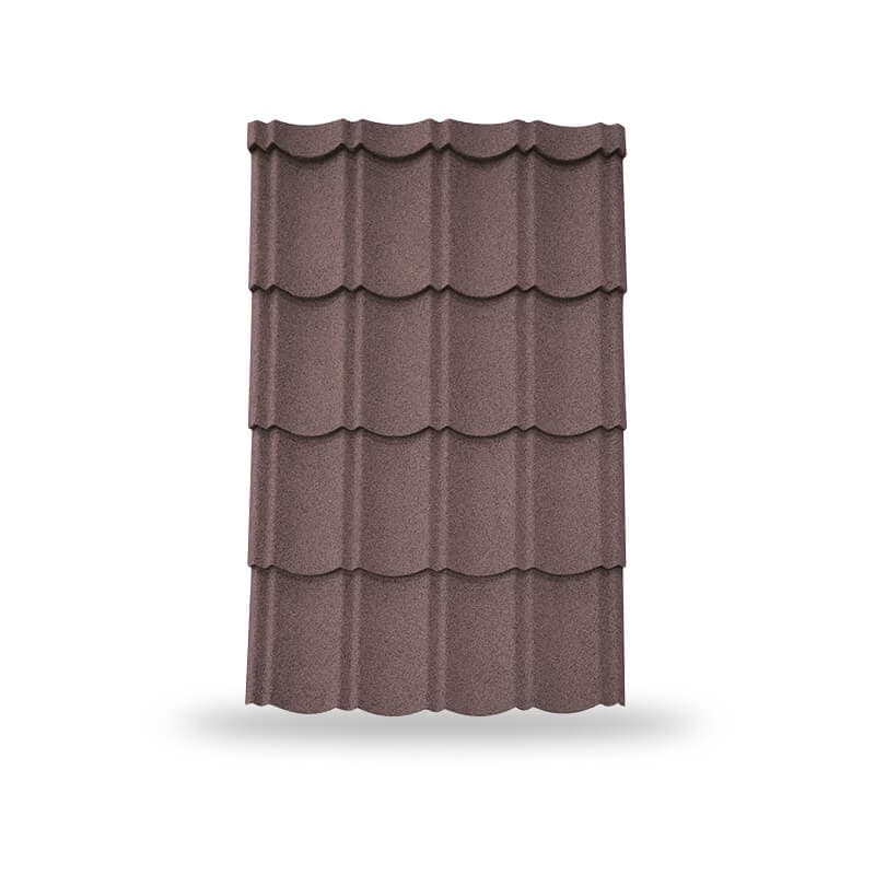 หลังคาเหล็กเคลือบเซรามิก ลอนเมอริเดียน 760 สี Walnut Brown | KINROOF thumbnail 1