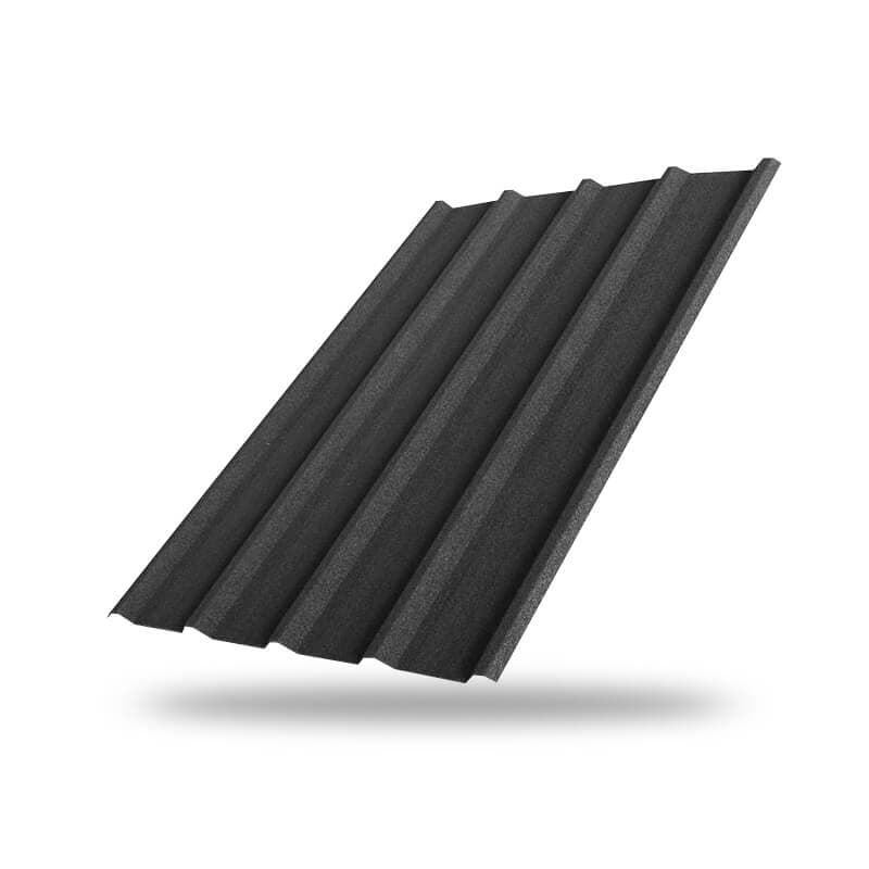 หลังคาเหล็กเคลือบเซรามิก 5 สันลอน 760 สี Super Black สีพิเศษ KINROOF