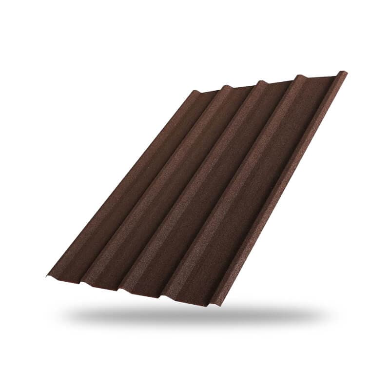 หลังคาเหล็กเคลือบเซรามิก 5 สันลอน 760 สี Dark Chocolate KINROOF